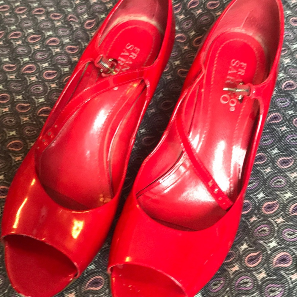 Franco Sarto red wedge heels